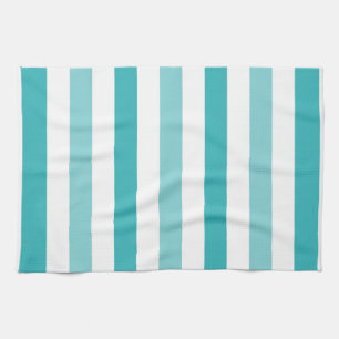 Beach Blue Turquoise Stripes Tea Towel