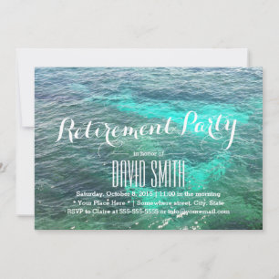 Beach Blue Water Retirement Party Invitation