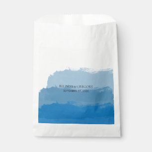 Beach Blue Watercolor Wedding  Favour Bags