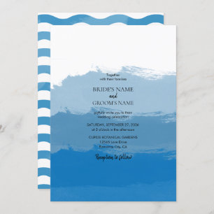 Beach Blue Watercolor Wedding Invitations
