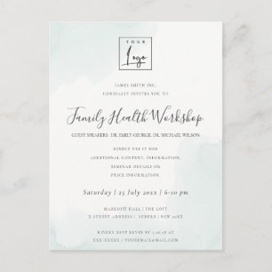 BEACH BLUE WATERCOLOUR BRUSH STROKE WORKSHOP EVENT POSTCARD