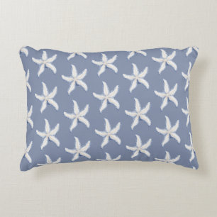 Beach Blue White Starfish Decorative Cushion