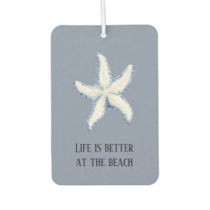 Beach Blue White Starfish Quote Car Air Freshener