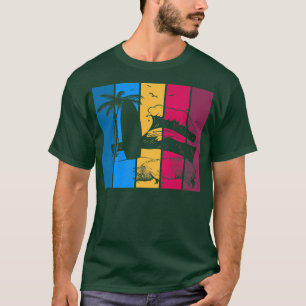 Beach Board Funny Beach Pig Surfing Premium  T-Shirt