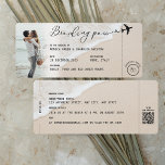 BEACH Boarding Pass Destination Wedding QR code Invitation<br><div class="desc">Introducing our unique and stylish wedding invitation designed to look like a boarding pass, perfect for couples who want to add a touch of fun and creativity to their beach-themed wedding. This invitation features a beautiful photo of a beach and a happy couple, giving your guests a glimpse of the...</div>