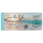 Beach Boarding Pass Save the Date wedding