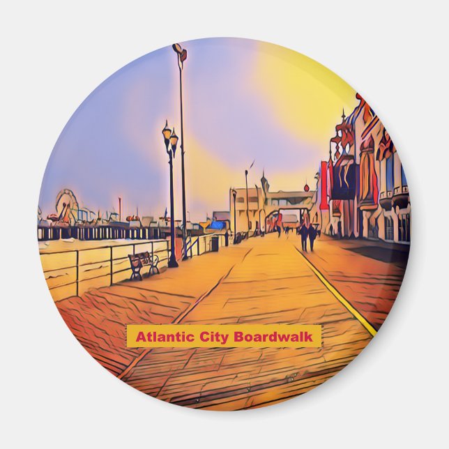 Beach Boardwalk Pop Art Magnet (Front)