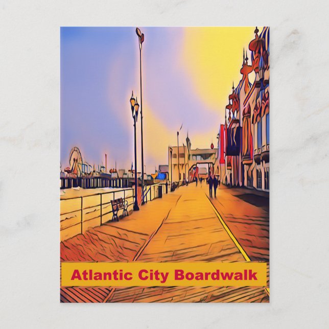 Beach Boardwalk Pop Art Postcard (Front)