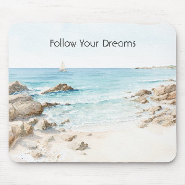 Beach Boat Ocean View  Mouse Mat (Front)