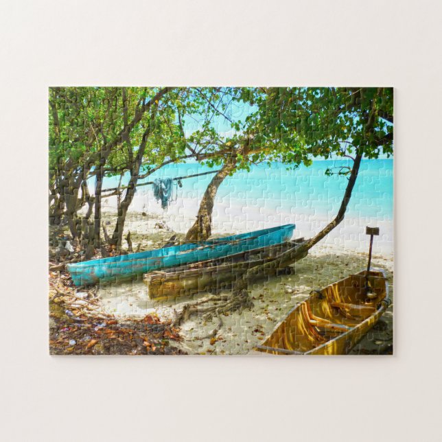 Beach Boats Jamaica. Jigsaw Puzzle (Horizontal)