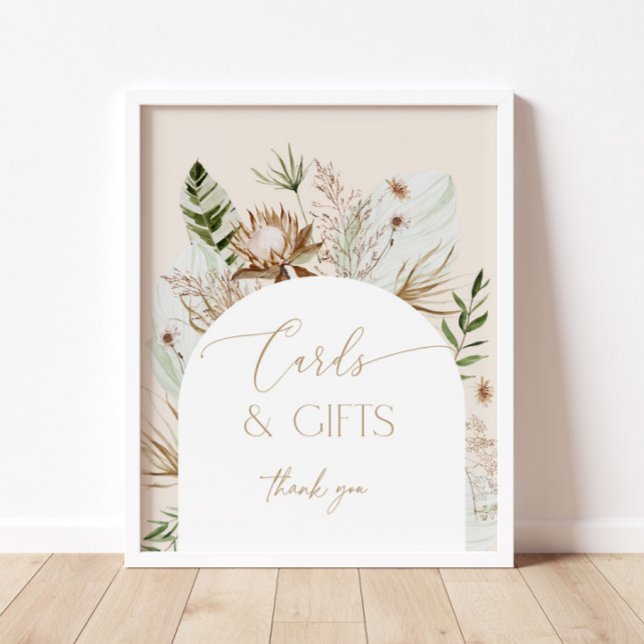 Beach bohemian pampas grass cards and gifts poster (Creator Uploaded)
