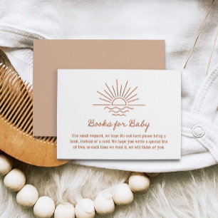 Beach Boho Baby Shower Books for Baby Enclosure Card