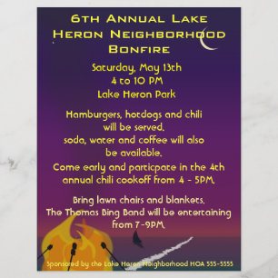 Beach Bonfire Party Flyer