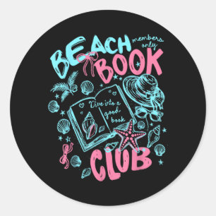 Beach Book Club Seashell Starfish Summer Vacation Classic Round Sticker