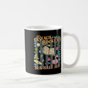Beach book club sun salt sea reader library summer coffee mug
