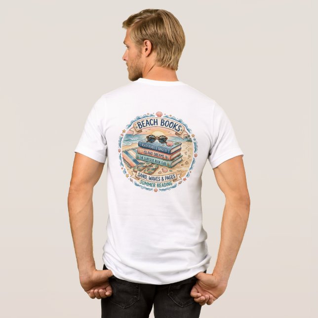 Beach Books Summer Reading Design  Tri-Blend Shirt (Back Full)