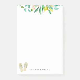Beach Botanical Flip Flops Post-it Notes