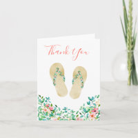 Beach Botanical Flip Flops Thank You