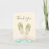 Beach Botanical Flip Flops Thank You