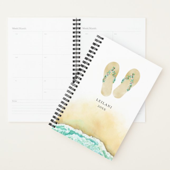 Beach Botanical Floral Flip Flops Planner (Display)