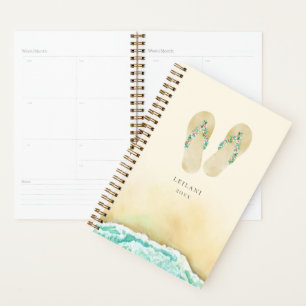 Beach Botanical Floral Flip Flops Planner
