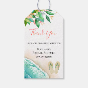 Beach Botanical Thank You Gift Tags