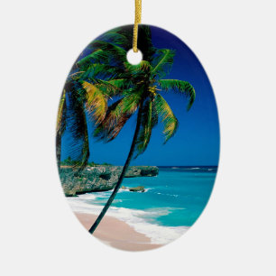 Beach Bottom Bay Barbados Ceramic Tree Decoration