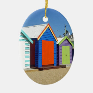 Beach Box Hut Melbourne Australia Ceramic Tree Decoration