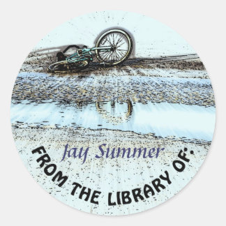 Beach Boy Library Plate Classic Round Sticker