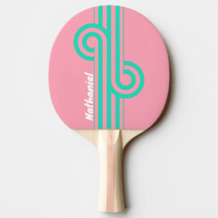 Beach Breeze Nostalgic Stripe Loop with Name Ping Pong Paddle