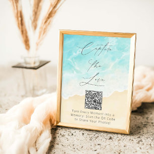 Beach Bridal Shower  Capture The Love Hashtag  Poster