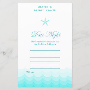 Beach Bridal Shower Game, Nautical, Mermaid