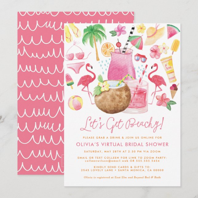 Beach Bridal Shower Invitation (Front/Back)