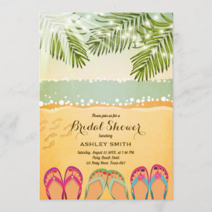 Beach Bridal shower invitation Vintage Tropical