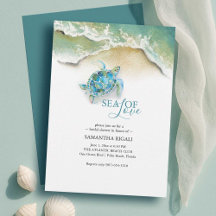 Beach Bridal Shower Invitations | Sea Turtle