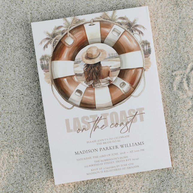 Beach Bridal Shower Last toast on the coast Invitation (Creator Uploaded)