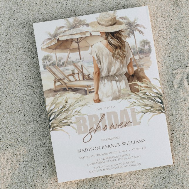 Beach Bridal Shower Pastel Watercolor Invitation (Creator Uploaded)