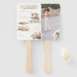 Beach Bridal Shower Weekend Itinerary Photo Hand Fan