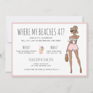 Beach Bride Bachelorette Party Weekend Itinerary Invitation