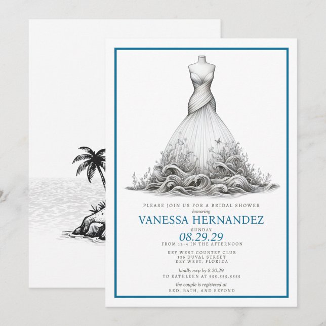 Beach Bride Bridal Shower Invitation (Front/Back)