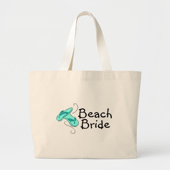 Beach Bride (Flip Flops) Large Tote Bag (Front)