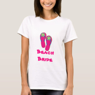 Beach Bride T-Shirt:  Flip Flop Design T-Shirt