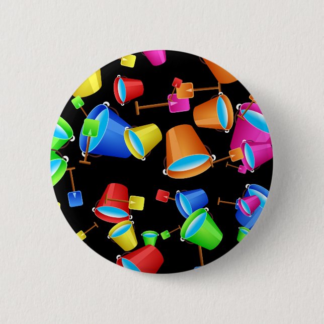 Beach Bucket Wallpaper 6 Cm Round Badge (Front)
