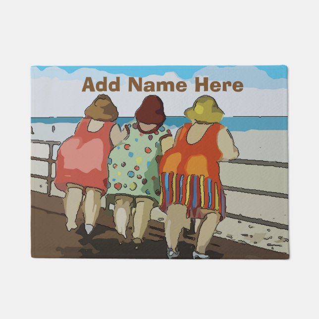 Beach Buddies add name or address Doormat (Front)