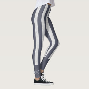 Beach Bum Bold Nautical Stripes Leggings