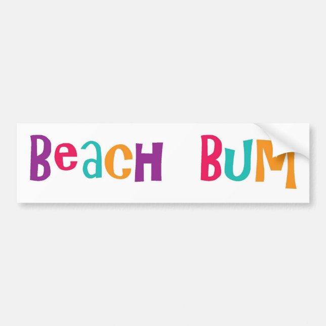 Beach Bum Bumper Sticker (Front)