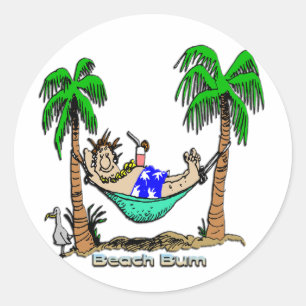 Beach Bum Classic Round Sticker