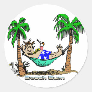 Beach Bum Classic Round Sticker