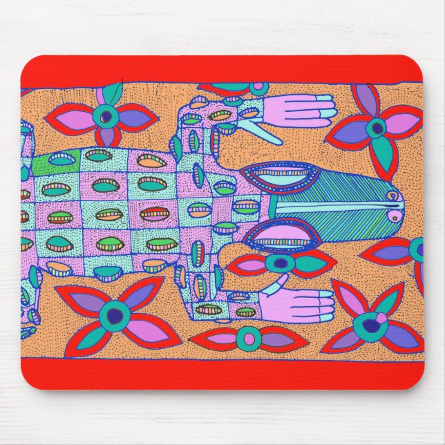 Beach Bum Croc Mouse Mat (Front)