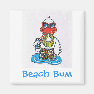 Beach Bum Duck Magnet